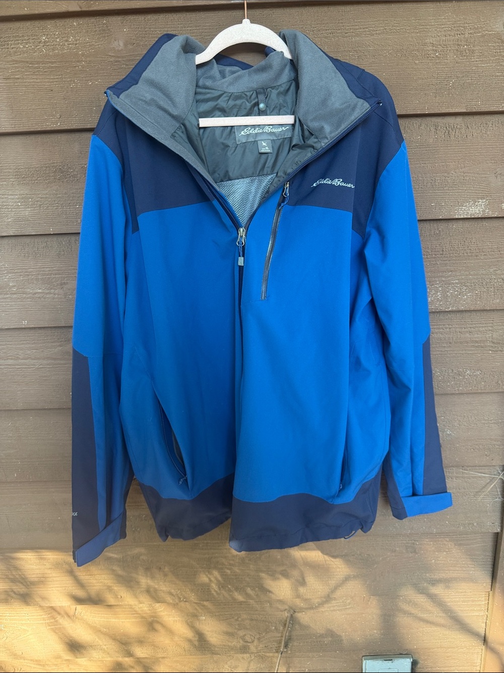 Eddie Bauer Blue Two-Tone Softshell Performance Jacket